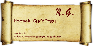 Mocsek György névjegykártya
